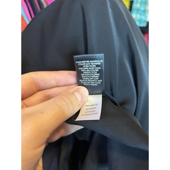 Torrid Studio Crepe Lace Trim Sleeves Blouse Black Solid High Neck Sz 3 (3X) - Picture 11 of 11